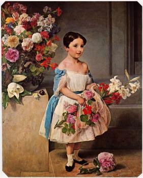 弗朗切斯科 海玆 Portrait of Countess Antonietta Negroni Prati Morosini as a child 弗朗切斯科 海玆 Portrait of Countess Antonietta Negroni Prati Morosini as a child